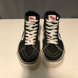 Vans off the wall women’s black high top vans